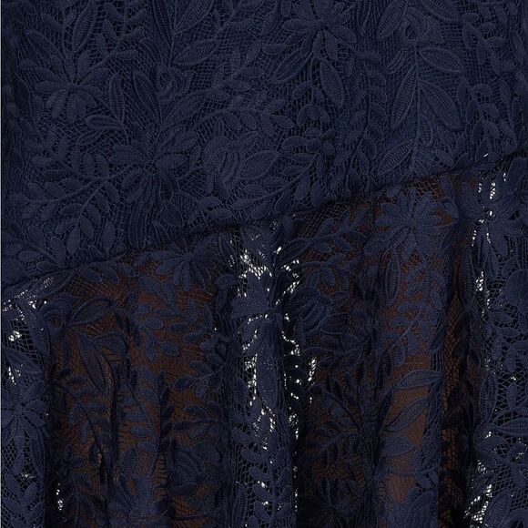 Kay Unger Portia Tea Length Dress in Midnight Blue 6 $308 - Picture 3 of 6